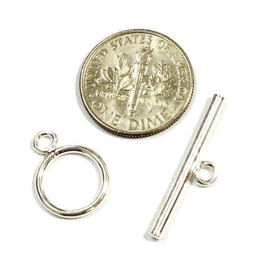 925 Sterling Silver 12mm Round TOGGLE Clasp. Real Solid Silver. BalliSilver - Picture 2 of 4