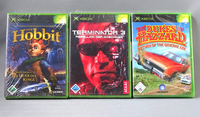 3  XBOX Spiele - OVP - der Hobbit - Terminator 3 - Dukes of Hazzard - Microsoft