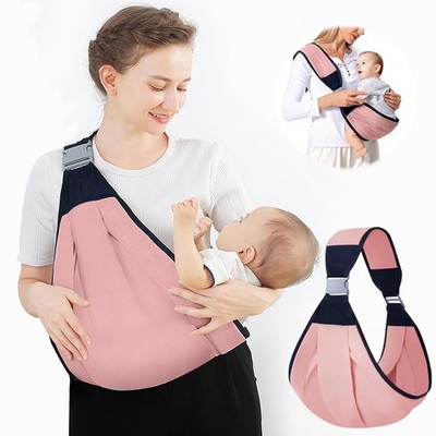 Pink Baby Sling Carrier Adjustable Half Wrapped Hip Carrier