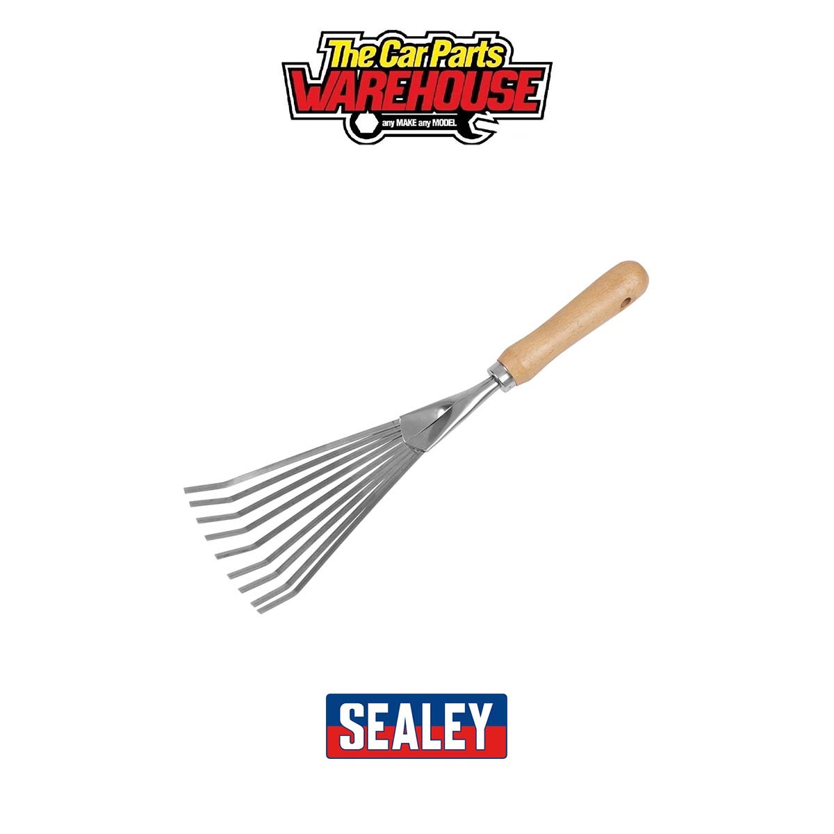 Sealey GTWH001 Premier Leaf Hand Rake with Ash Handle & Stainless Steel Tines