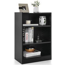 3-Tier Bookcase Open Multipurpose Display Rack Cabinet w/ Adjustable Shelves