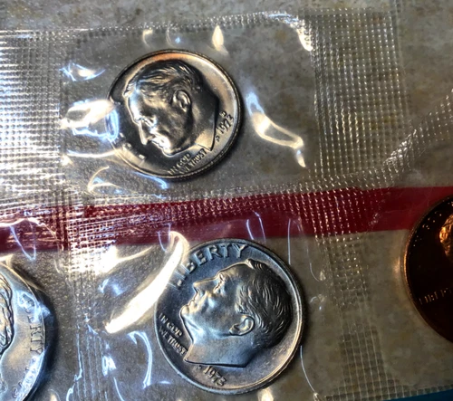 1973-P & 1973-D , 1973 P&D BU US Mint Set Dimes, 2 coins, in the Mint Cello