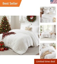 Elegant King Comforter Set with Soft Seersucker Design - 7 Pieces Included