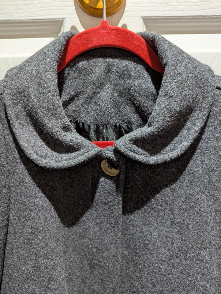 Abrigo Chaqueta Capa Lana American Apparel Mujer De Colección Hecho en EE. UU. - Imagen 3 de 4