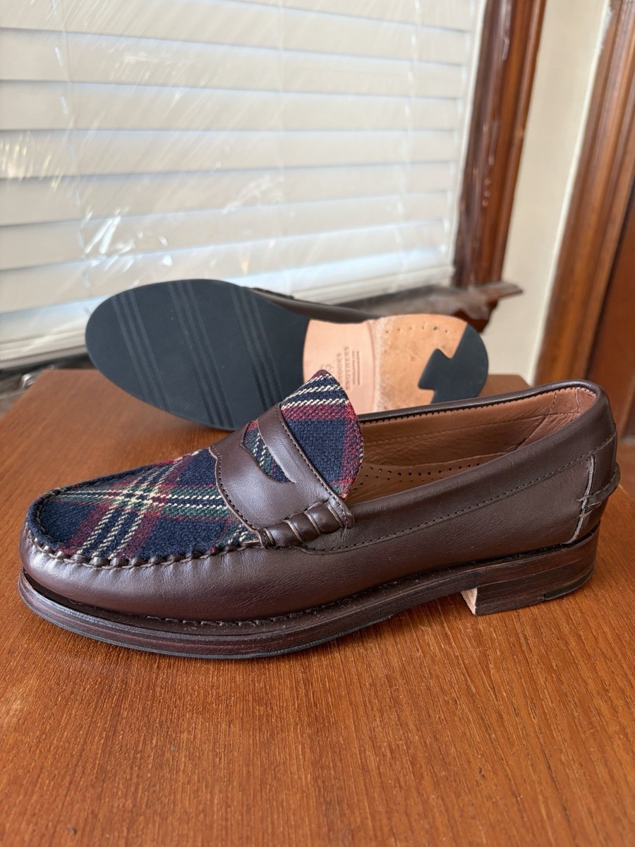 WORN 1x | ALLEN EDMONDS BROOKS BROTHERS 8D TARTAN BROWN PENNY