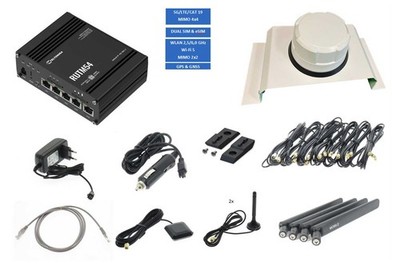 Teltonika 5G LTE WLAN Router RUTM54 ANT515 weiß Träger 15907 TEL-RUTM54-515-7