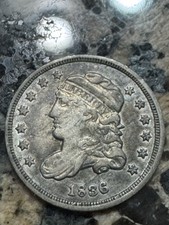 1836 Capped Bust Half Dime, High Grade Type Coin, Free shipping