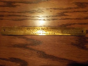 National Cash Register BRASS CENTER Tag NCR