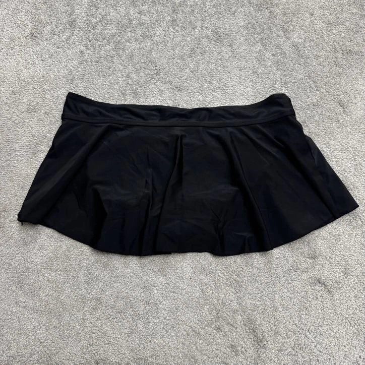 Traje de baño Merona falda de baño para mujer grande negra falda de tiro alto línea A verano Foto 2 de 4