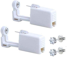 2 Pack Self Ear Piercing Gun Earring Disposable Piercing Kit No Pain Easy Use Ea