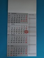 Kalender 2027 Wandkalender Bürokalender 4-Mo...