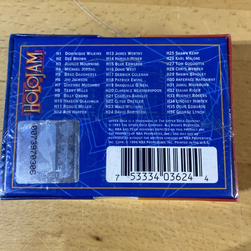 1994 Upper Deck NBA Holojam литограмма 36 карт набор Майкл Джордан Шак новый запечатанный - Изображение 2 из 4