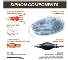 Deluxe Siphon Pump for Gas, Diesel  Water - 8' Hose, 4 Gls/Min