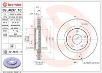 2X Bremsscheibe Prime Brembo 09.A637.10 FüR Chrysler Jeep Dodge Lancia Patriot