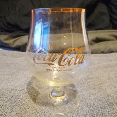 Trink Coca Cola Schutzmarke Koffeinhaltige Limonade 0.3l Gold Rimmed Bar Glass