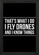 I Fly Drones And Know Framed Wall Art Poster Canvas Print Picture