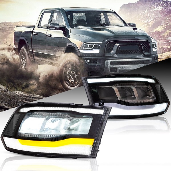 Vland Paar LED Reflektor Scheinwerfer FüR 2009–2018 Dodge Ram 1500/2500/3500(E9)-image