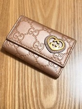 GUCCI Marmont GG pattern Shima leather 6-ring key case pink C708