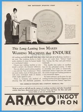 1922 ARMCO Ingot Iron American Rolling Mill Co Middletown OH Washing Machine Ad