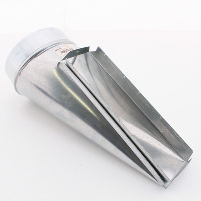 Standex 17-327 3.25'' x 12-7'' Center End Stack Galvanized Duct Elbow w/ Adj Angle