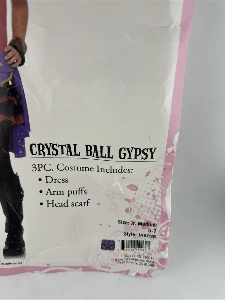 Leg Avenue Bola de Cristal Gitano Halloween Disfraz Vestido Junior Med. 5-7 DEFECTO Foto 3 de 4