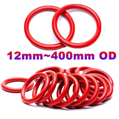 Rot Silikon-Gummi O-Ring Metrische Kolbendichtung OD 12mm~600mm Querschnitt 4mm