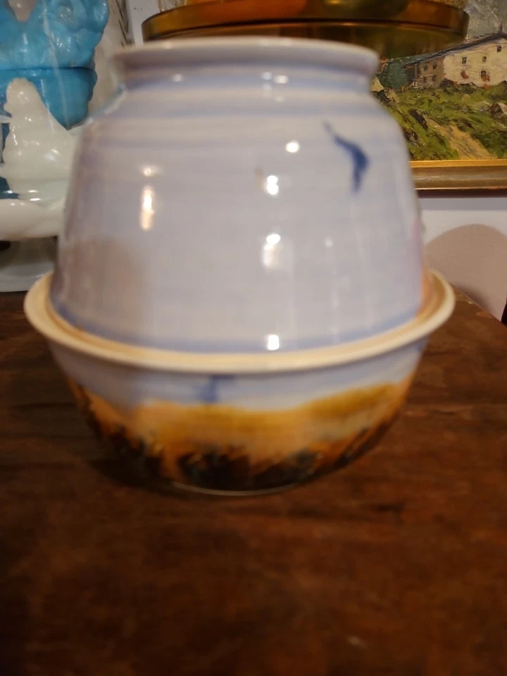 M A Dodds Manzana Panadero Árbol y Pájaro Motivo Pintado a Mano Foto 4 de 4