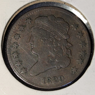 1829 Classic Head Copper Half Cent