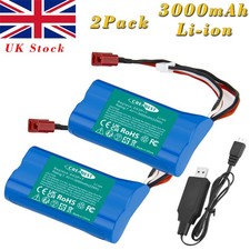 2x 3000mAh 7.4V Li-ion Battery T Plug Charger For WLtoys 4WD RC Car 12401 12402