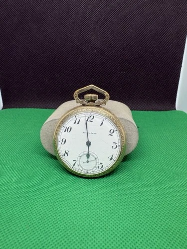 261 SOUTH BEND 7j POCKET WATCH ILLINOIS 10k ROLLED GOLD CASE 49mm ! LS15