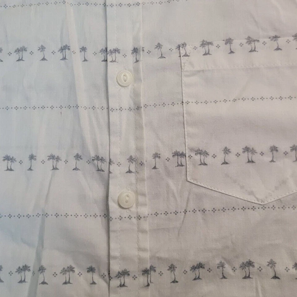 First Wave Boys XL 14/16 Palm Tree Button Down Shirt White Gray Casual Summer - Image 3 of 4