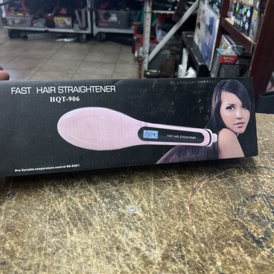 Fast Hair Straightener Brush HQT-906 Pink Variable Temp Control 60-230 NEW 