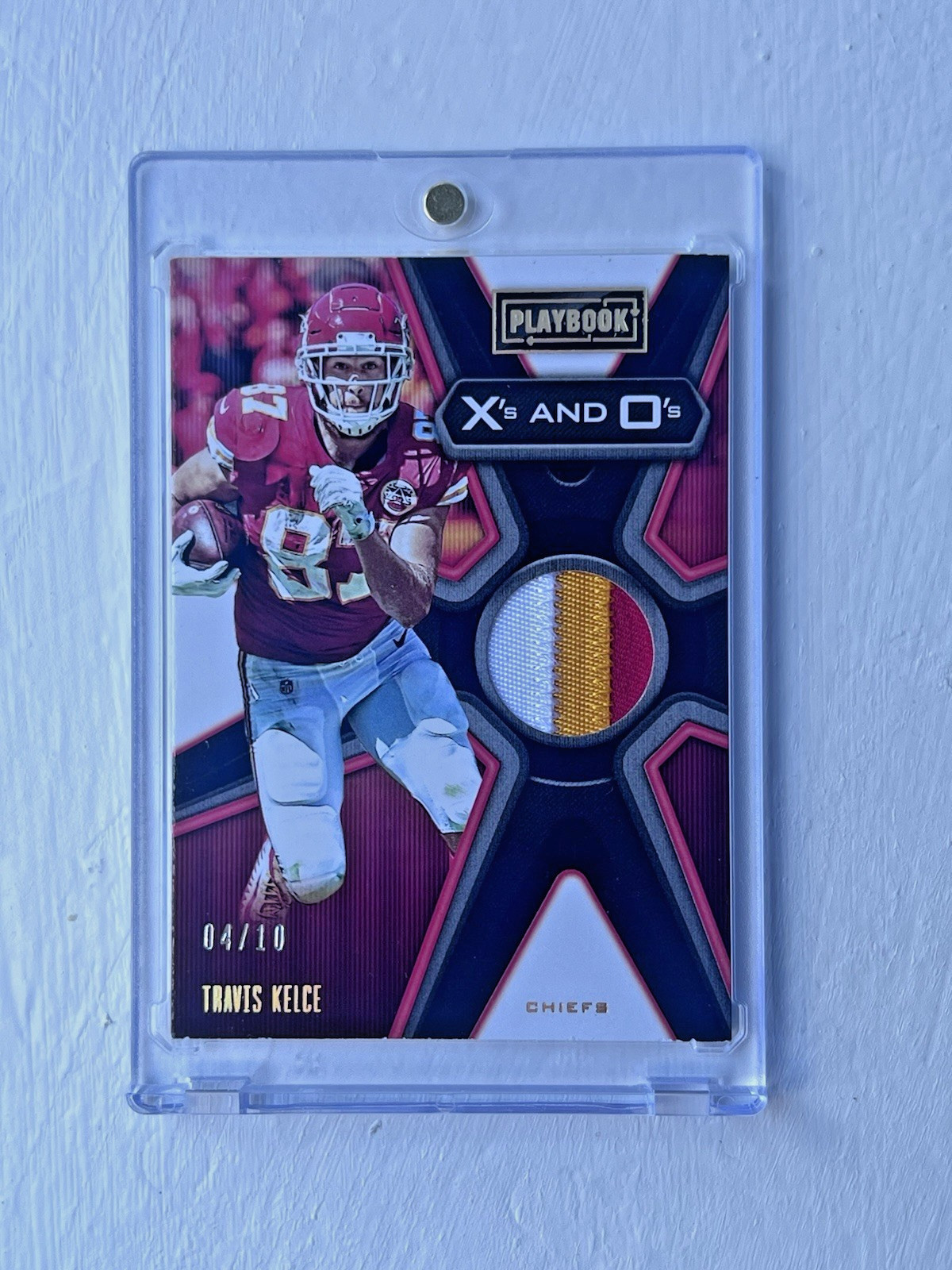 2019 Playbook Travis Kelce /10 Player Worn Used Patch 3 Color Sb Champ Chiefs SP