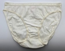 VICTORIA'S SECRET PANTIES SIZE LARGE L WHITE VINTAGE 100 COTTON BIKINI LOGO NWT