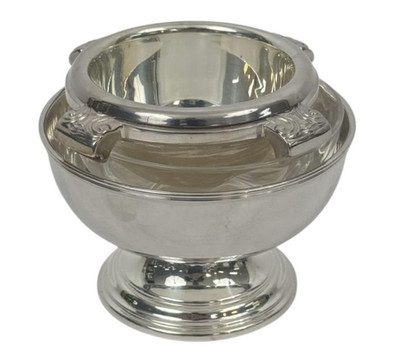 Sambonet Italy Silverplated Steel Caviar Bowl/Server Glass Bowls Insert Elegant