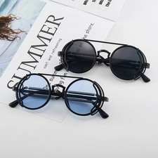 Retro Round Polarized Sunglasses Men Women Vintage Gothic Steampunk Glasses