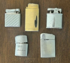 Vintage Cigarette Lighters Lot 5 Colibri Scripto Austin Healey Derby Companion