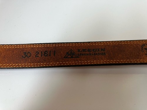 LEEGIN USA Ledergürtel Gr.70-77 Cognacbraun,2.5 m breit,Echtleder, Federnansatz - Bild 6 von 18