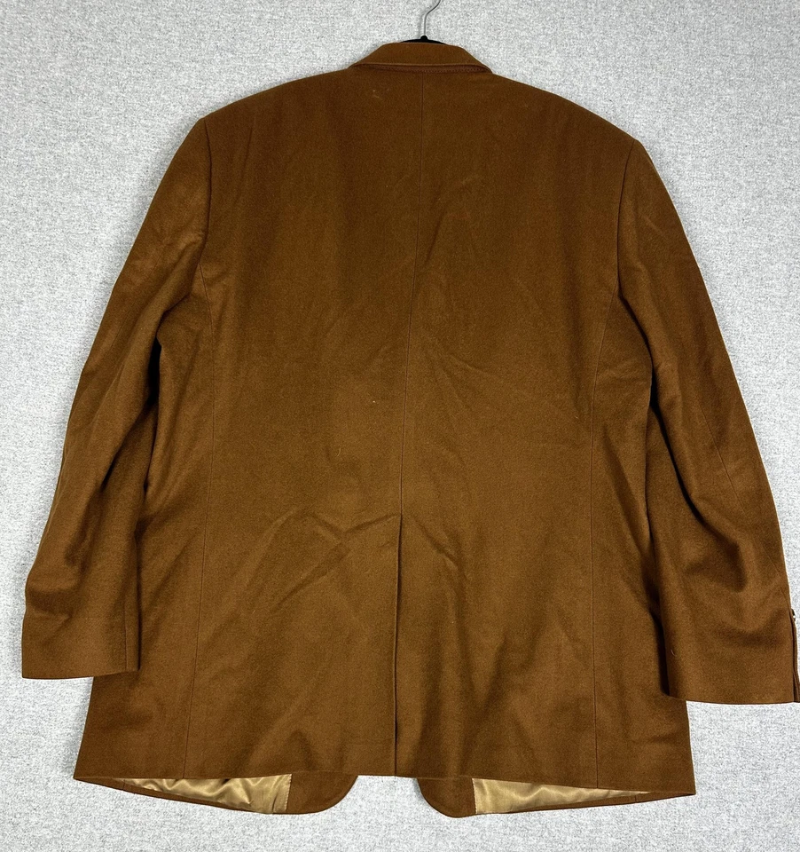 Blazer Abrigo Deportivo Lord & Taylor Para Hombre Marrón 100% Cachemira Dos Botones Hecho en EE. UU. Foto 4 de 4