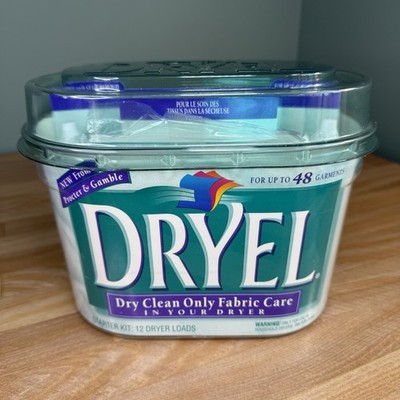 DRYEL 1997 Dry Clean Fabric Care Starter Kit 12 Loads / 48 Garments NEW COMPLETE