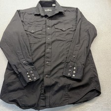 Western Express Men's Black Long Sleeve Cowboy Shirt Size L