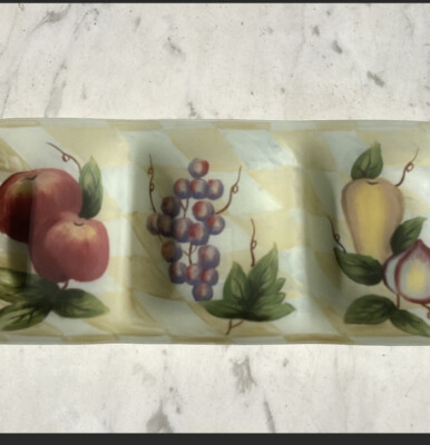 BLOCK Crystal Argyle Fruit/3 Section Platter 18  Rectangle