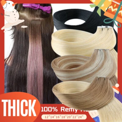 SEGO 100% Remy Echthaar Tape In Extensions Human Hair Haarverlängerung Tressen 9A