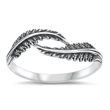 925 Sterling Silver Leaves Ring Nature Fashion Band 7.2mm Size 5-10