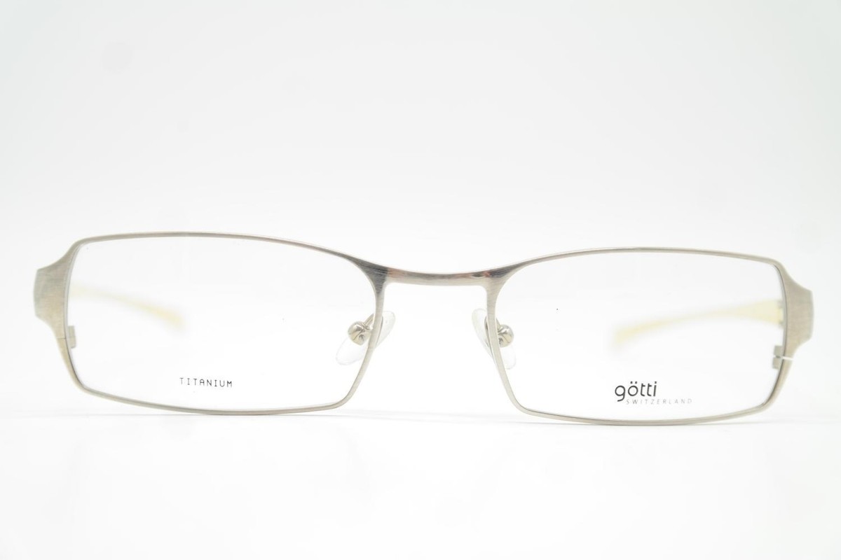 Lunettes Götti Switzerland FAITH TITANIUM Argent Transparent Carré Neu
