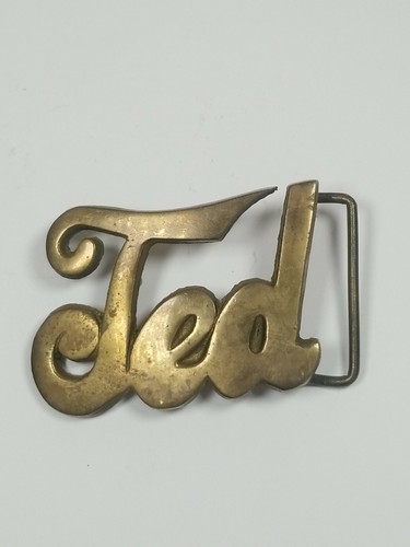 Vintage Belt Buckle Solid Brass Name 