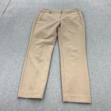 Adrianna Papell Pants Womens 8 Beige Flat Front Pockets Office Tapered READ