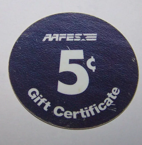 5M5 Capt. C. Yeager 5th Print 5 Cent AAFES Pogs from 2004 About Uncir. - Image 2 of 2