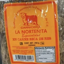 LA NORTENITA Machacado Carne Seca De Res Laminada Beef Jerkey 250g Apodaca N.L