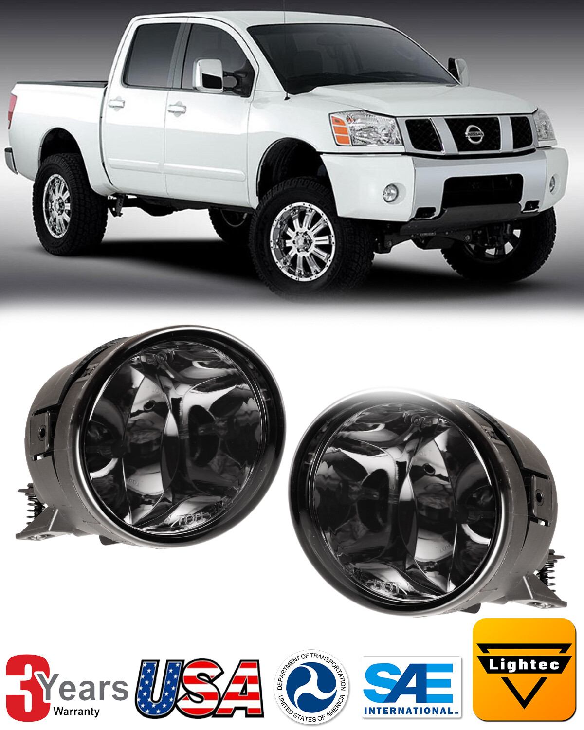 For 2004-2015 04-15 Nissan Titan Fog Lights Smoke Lens Front Bumper ...